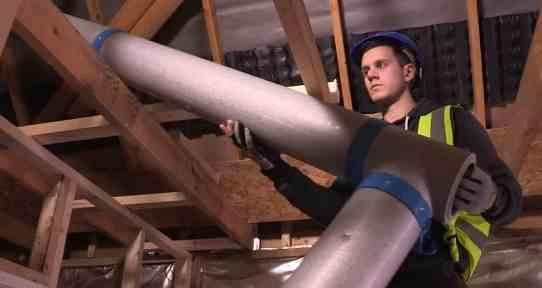 Nuaire thermal ducting in loft space