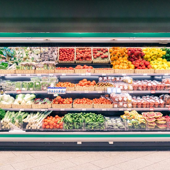 Fruit and Vegetables in a supermarket