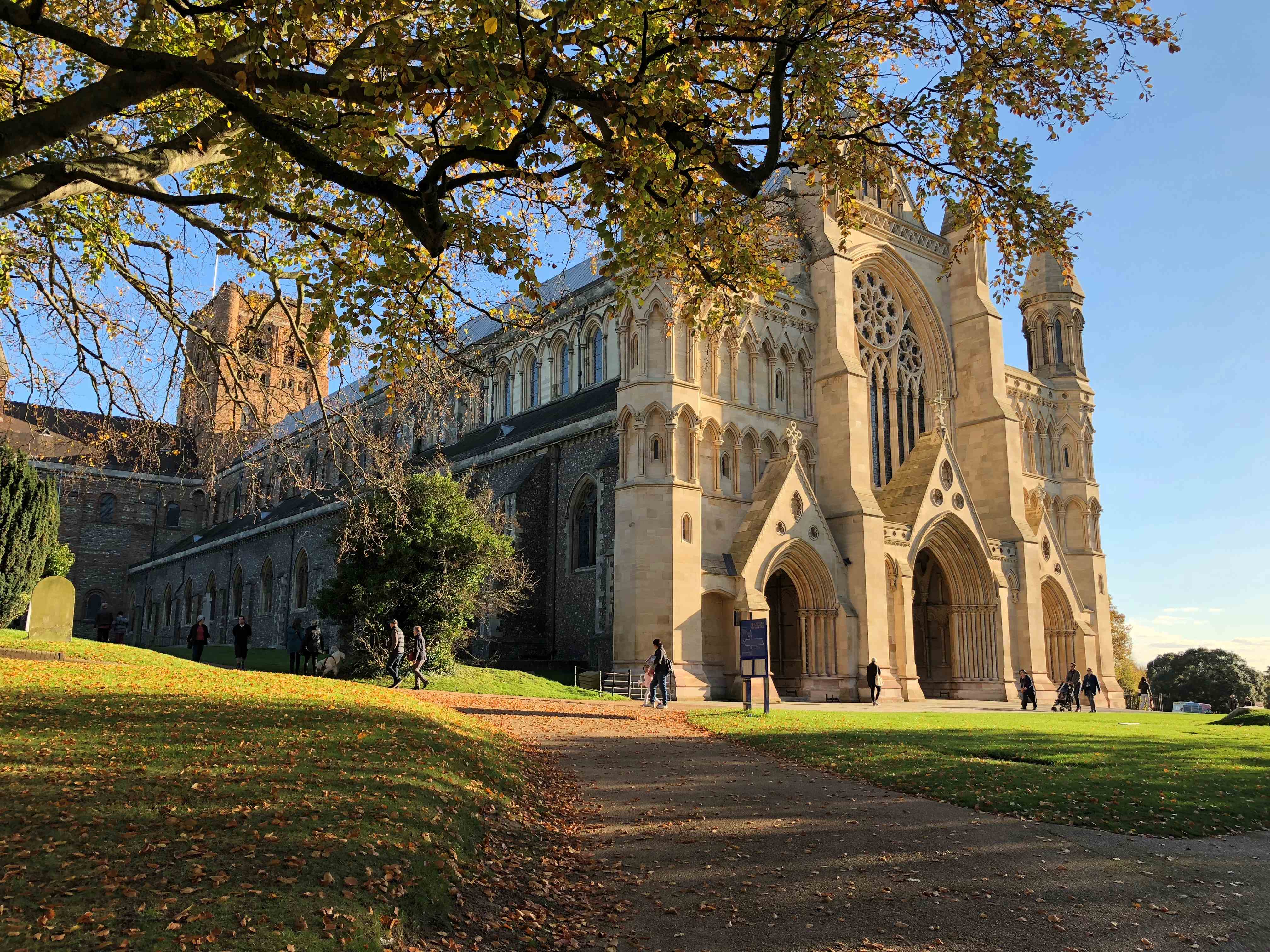 St. Albans Cathedral - West Side Autumn