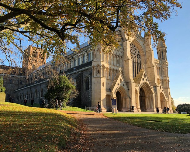 St. Albans Cathedral - West Side Autumn